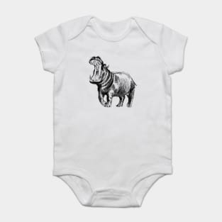 Hippo Print Baby Bodysuit